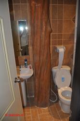 The bathroom.